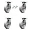 Service Caster 8 Inch Semi Steel Caster Set with Roller Bearings and Swivel Locks SCC SCC-35S820-SSR-BSL-4 - alternate 1